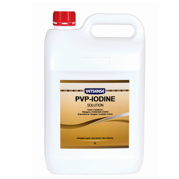 Vetsense PVP Iodine 10 Solution 5L vet n pet DIRECT