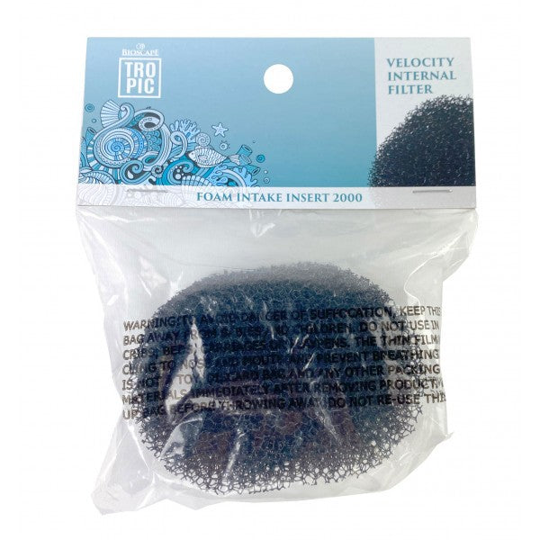 Bioscape Velocity Internal Aquarium Filter Black Foam Intake Insert - 1 Pack