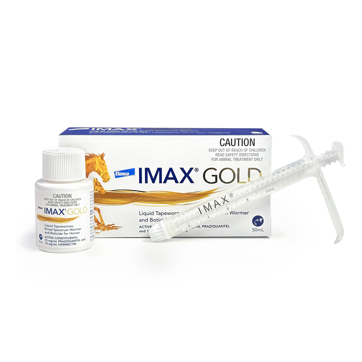 Imax Gold Broad Spectrum Wormer &amp; Boticide for Horses 50mL