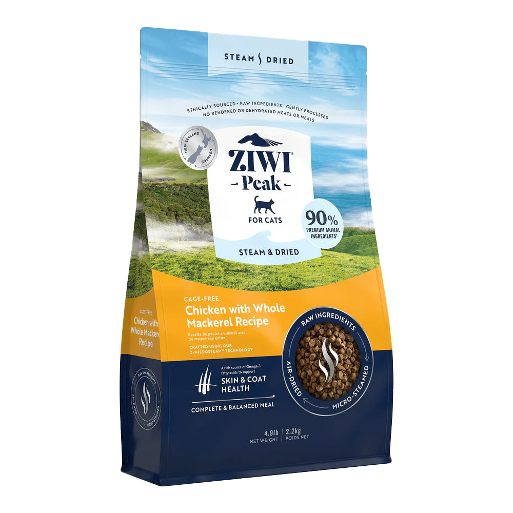 Ziwi Peak Steam Dried Chicken with Whole Mackerel Dry Cat Food