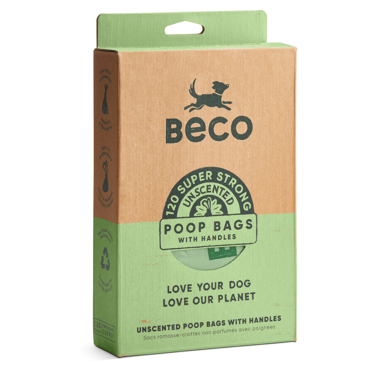 Beco Unscented Poop Bags with Handles - Large