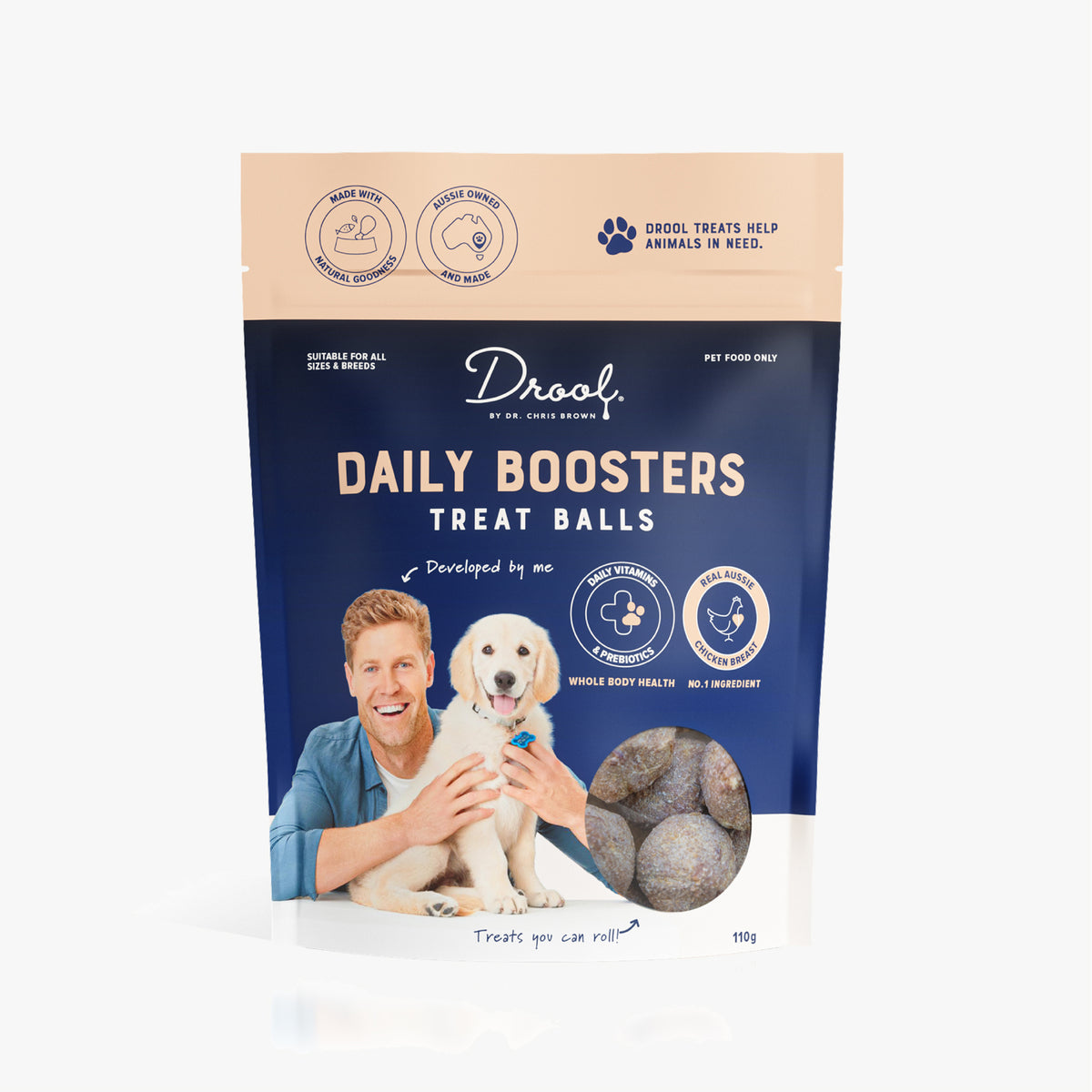 Drool by Dr Chris Brown Daily Boosters Treat Balls 110g