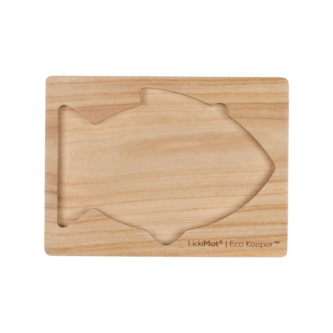 Lickimat Wooden Eco Slow Feeder Keeper for Fish Shaped Lick Mats