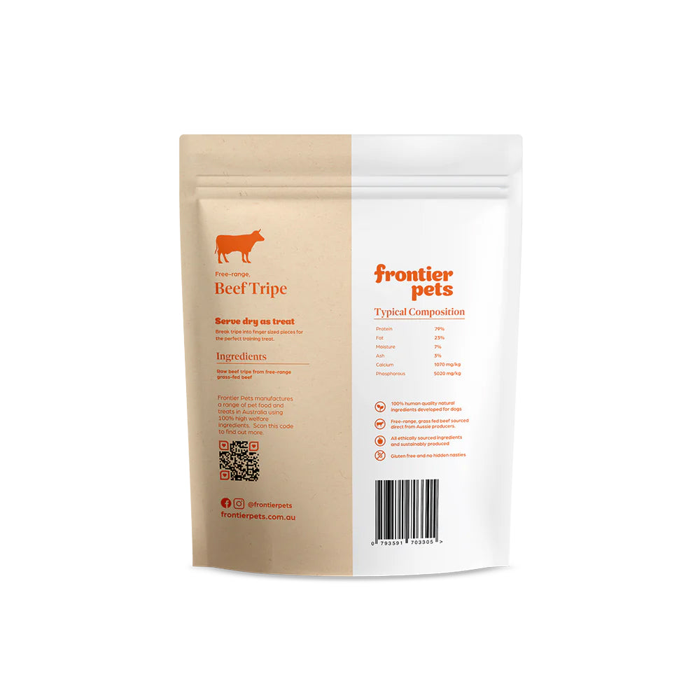 Frontier Pets Free-Range Beef Tripe Freeze-Dried Raw Dog Treats