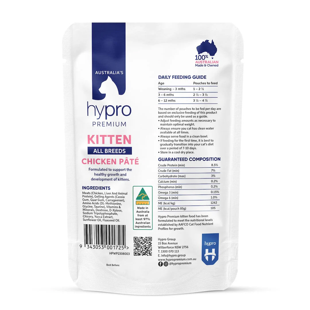 Hypro Premium Grain Free Chicken Paté for Kittens 85g x 12