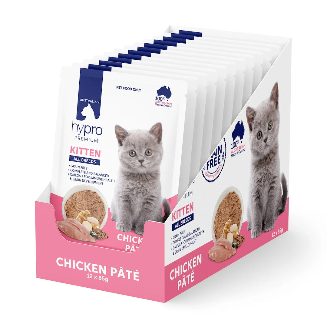 Hypro Premium Grain Free Chicken Paté for Kittens 85g x 12