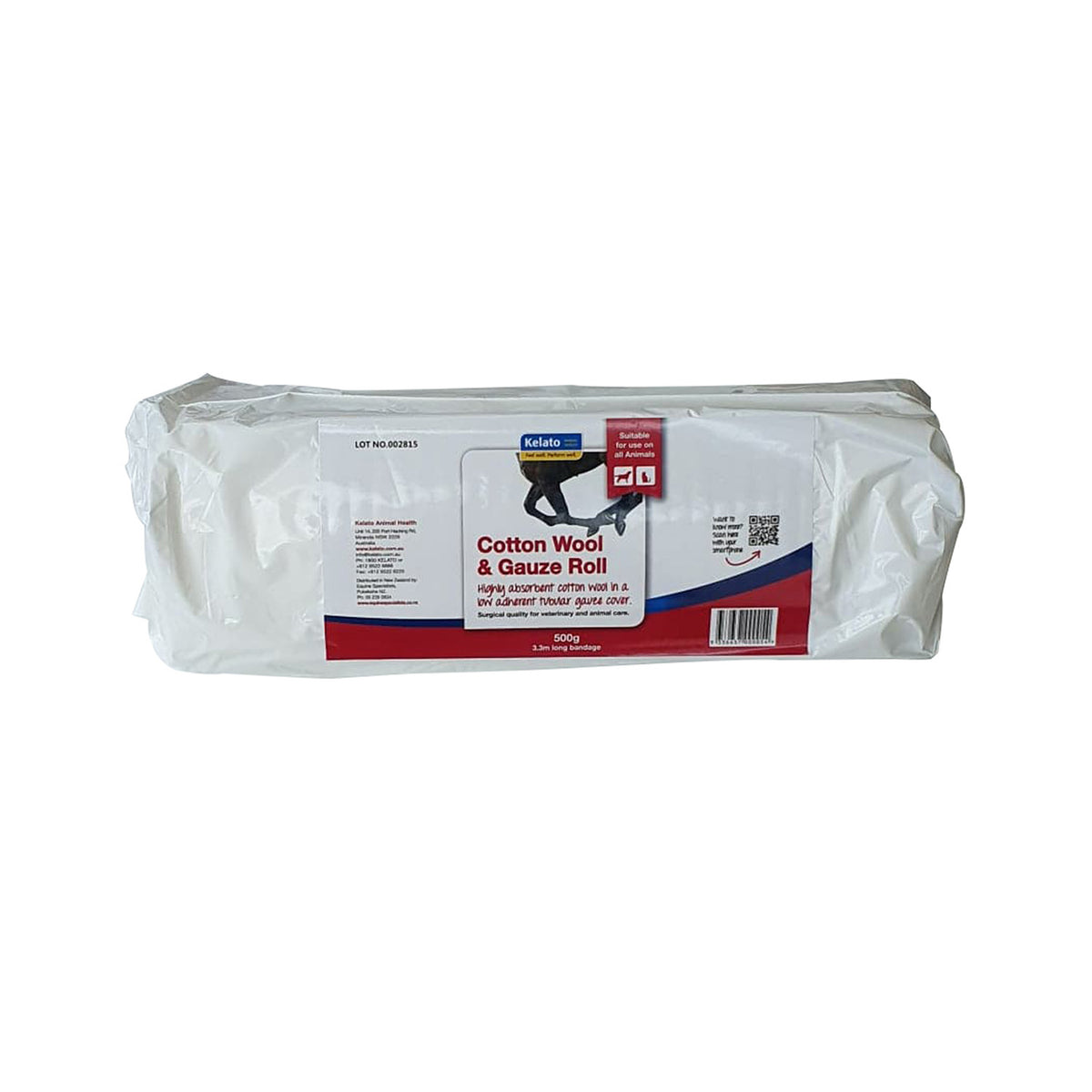 Kelato Cotton Wool &amp; Gauze Roll 500g