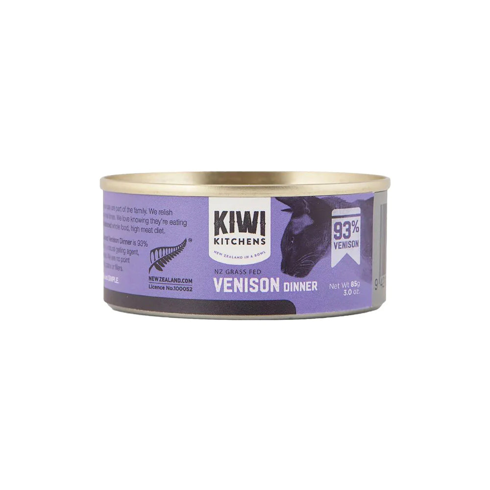 Kiwi Kitchens Wet Cat Food Venison Dinner 85g Single Can vet n