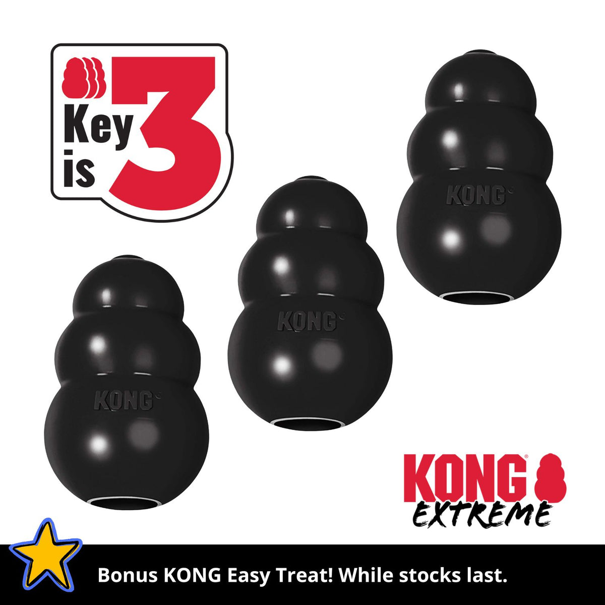 Kong Extreme Black Three Pack Value Bundle