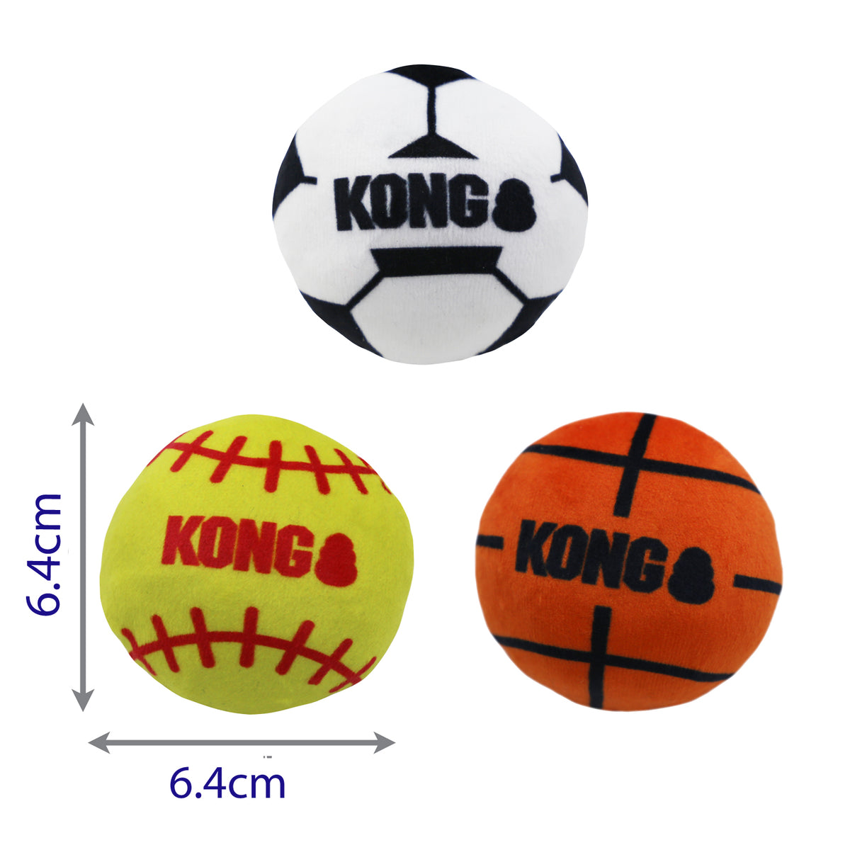 KONG Cat Sports Balls 2 Pack - Assorted