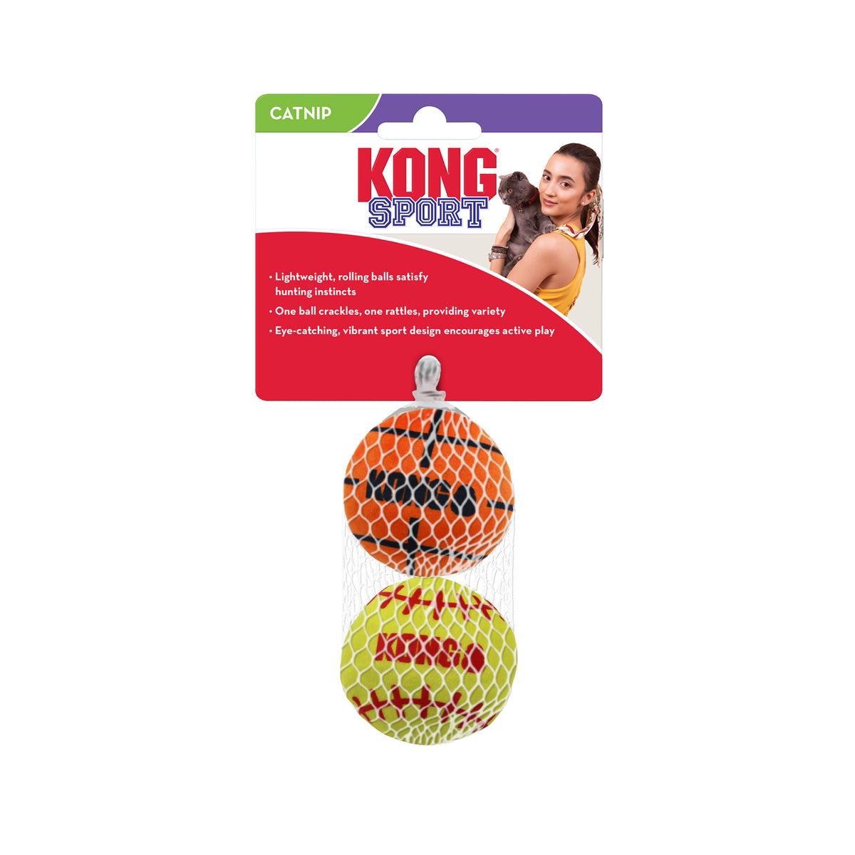 KONG Cat Sports Balls 2 Pack - Assorted