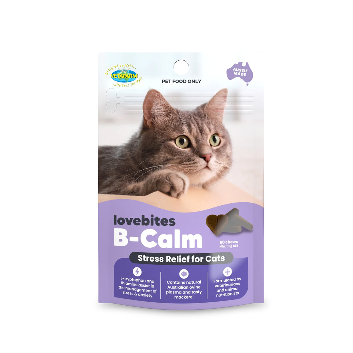 Lovebites B-Calm Stress Relief for Cats - 60 Chews