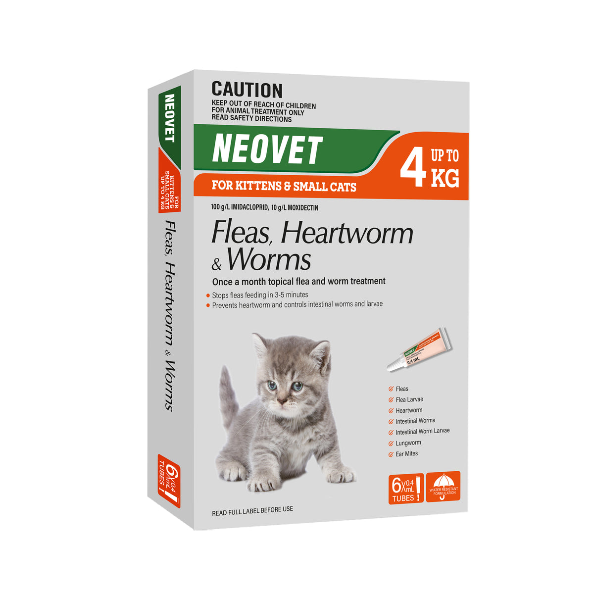 Neovet for Kittens &amp; Small Cats (Fleas, Heartworm &amp; Worms) up to 4kg