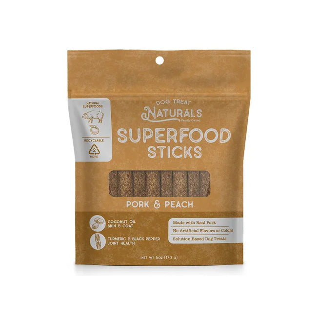 Dog Treat Naturals Superfood Sticks - Pork &amp; Peach 170g