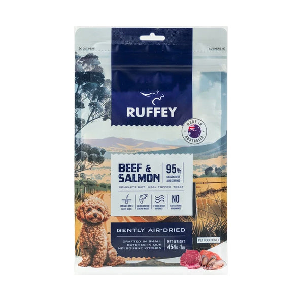 Ruffey Air-Dried Beef &amp; Salmon Dog Food 454g