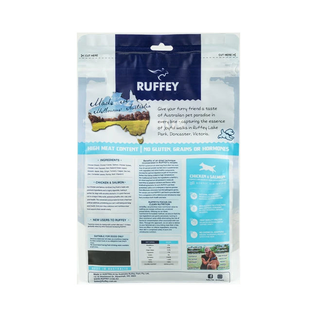 Ruffey Air-Dried Chicken &amp; Salmon Dog Food 454g