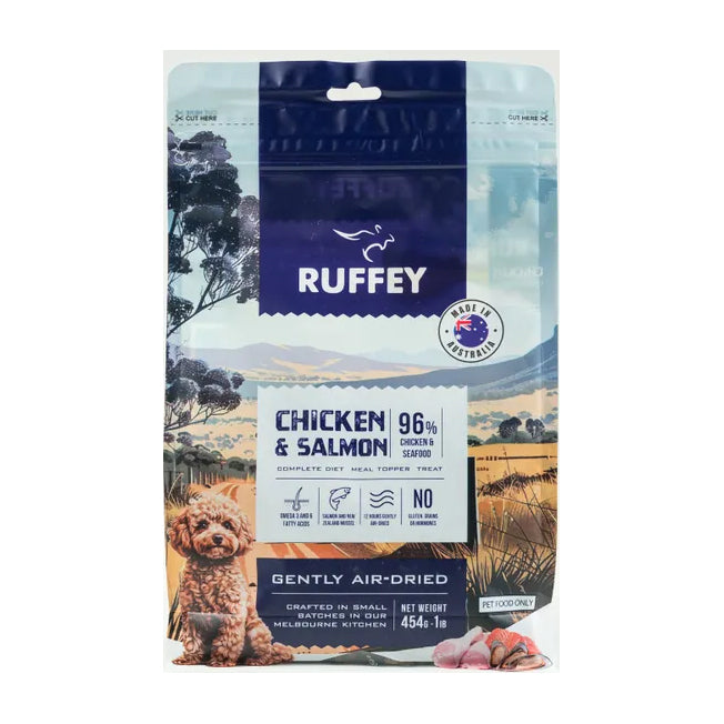 Ruffey Air-Dried Chicken &amp; Salmon Dog Food 454g