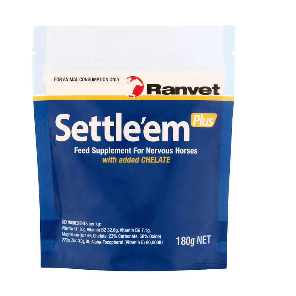 Ranvet Settle&#39;em Plus for Nervous Horses Travel Sachet 180g