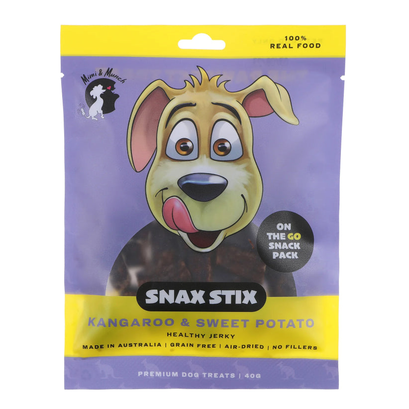 Mimi &amp; Munch Kangaroo &amp; Sweet Potato Snax Stix Jerky 40g