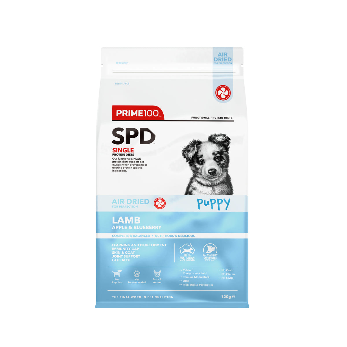 Prime100 SPD Air Dried Lamb, Apple &amp; Blueberry Puppy