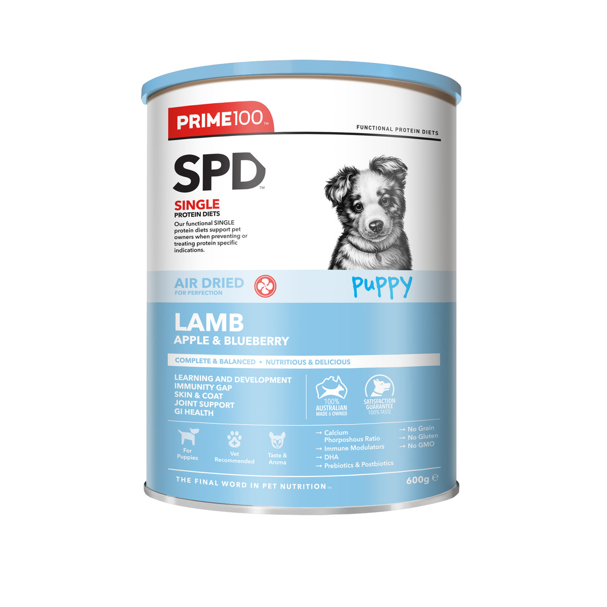 Prime100 SPD Air Dried Lamb, Apple &amp; Blueberry Puppy