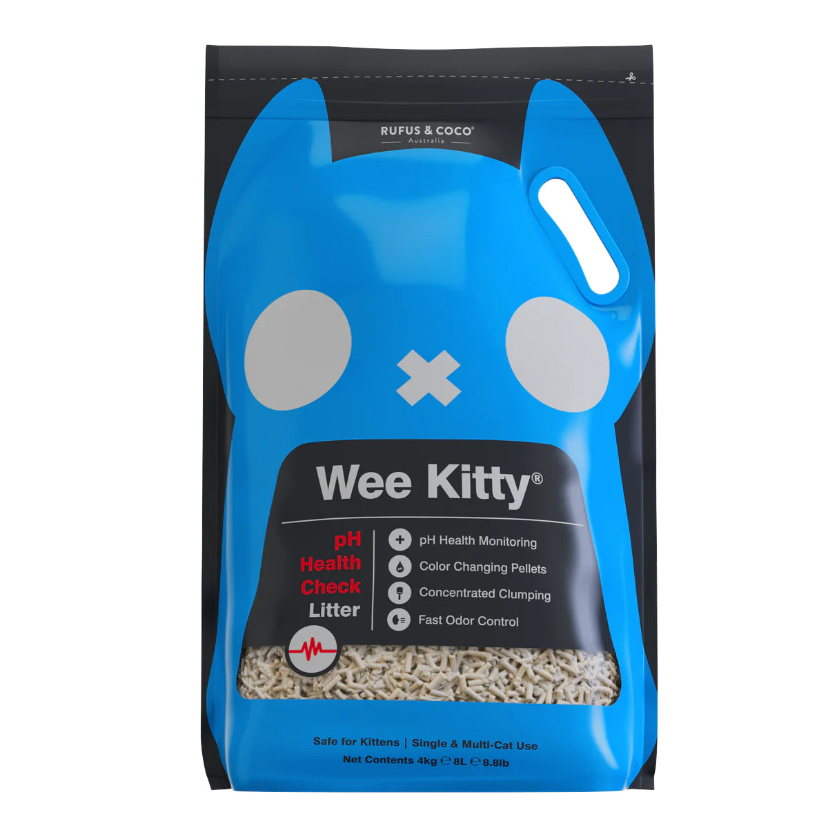 Rufus &amp; Coco Wee Kitty Clumping pH Health Check Tofu Cat Litter