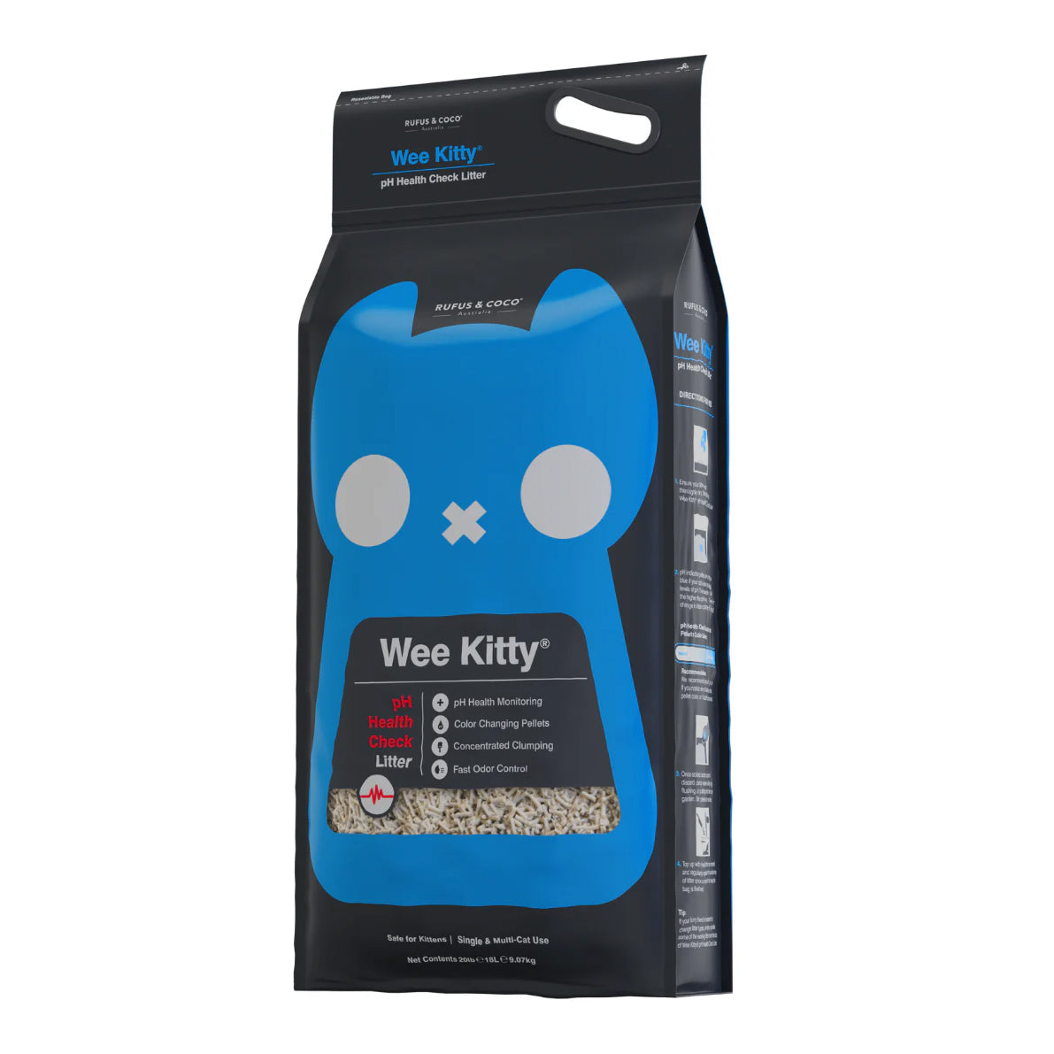 Rufus &amp; Coco Wee Kitty Clumping pH Health Check Tofu Cat Litter