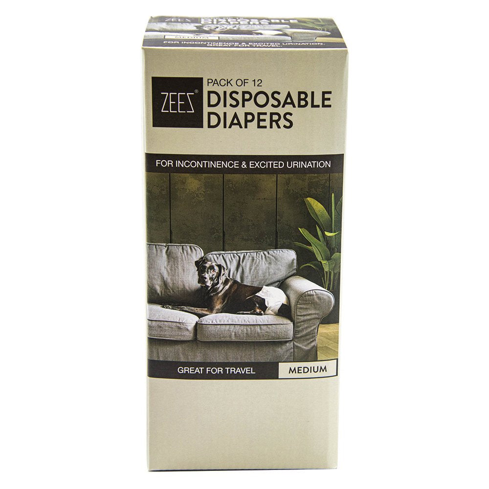 ZeeZ Disposable Female Dog Diapers - 12 Pack