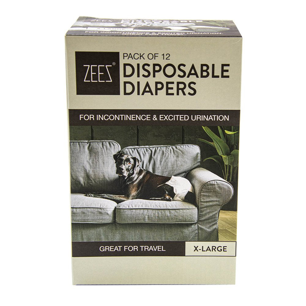 ZeeZ Disposable Female Dog Diapers - 12 Pack