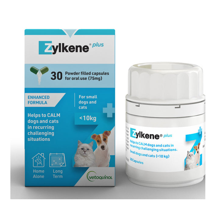 Zylkene Plus Calm Capsules for Small Dogs &amp; Cats &lt;10kg -  30 Pack