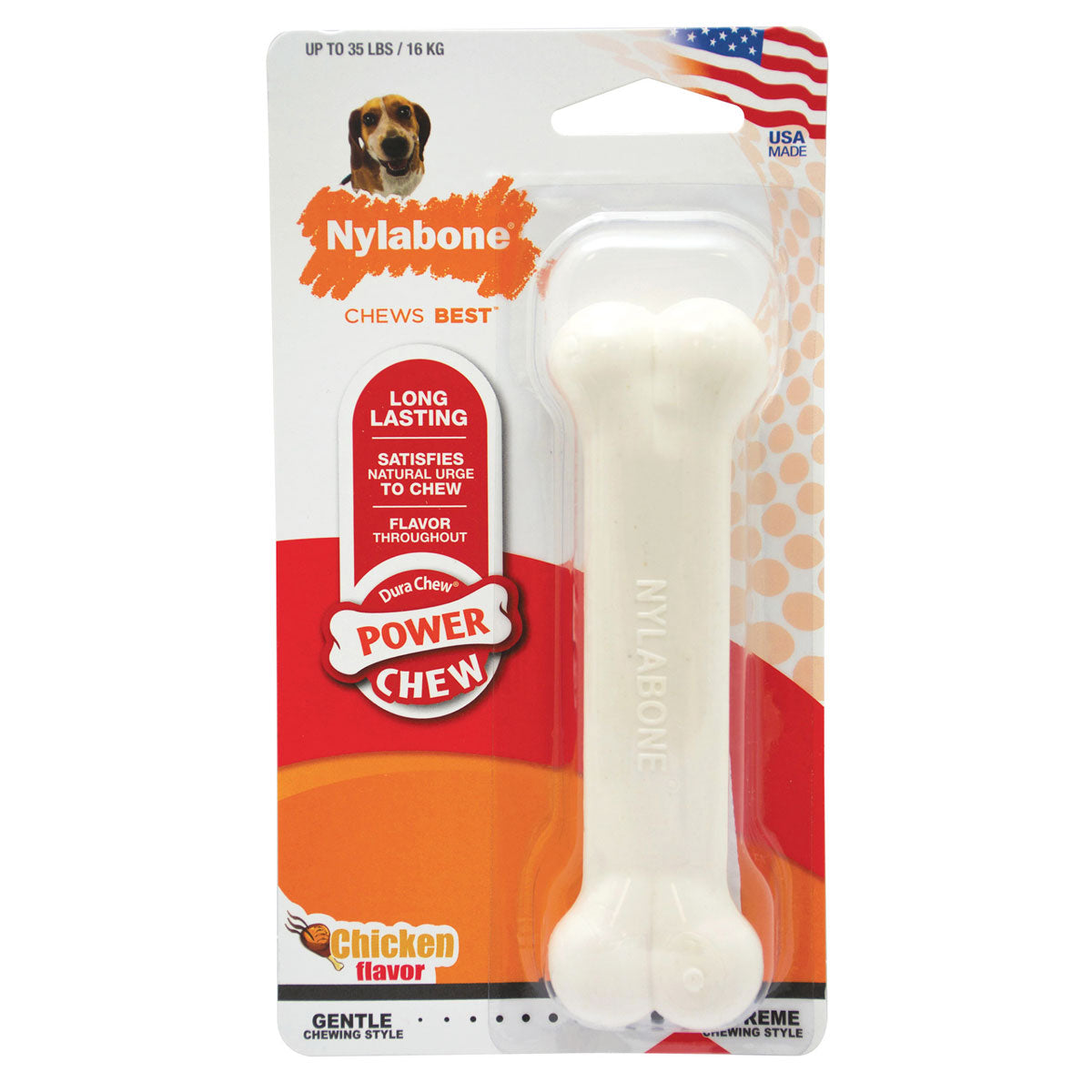 Nylabone Power Chew Bone Chicken Flavour