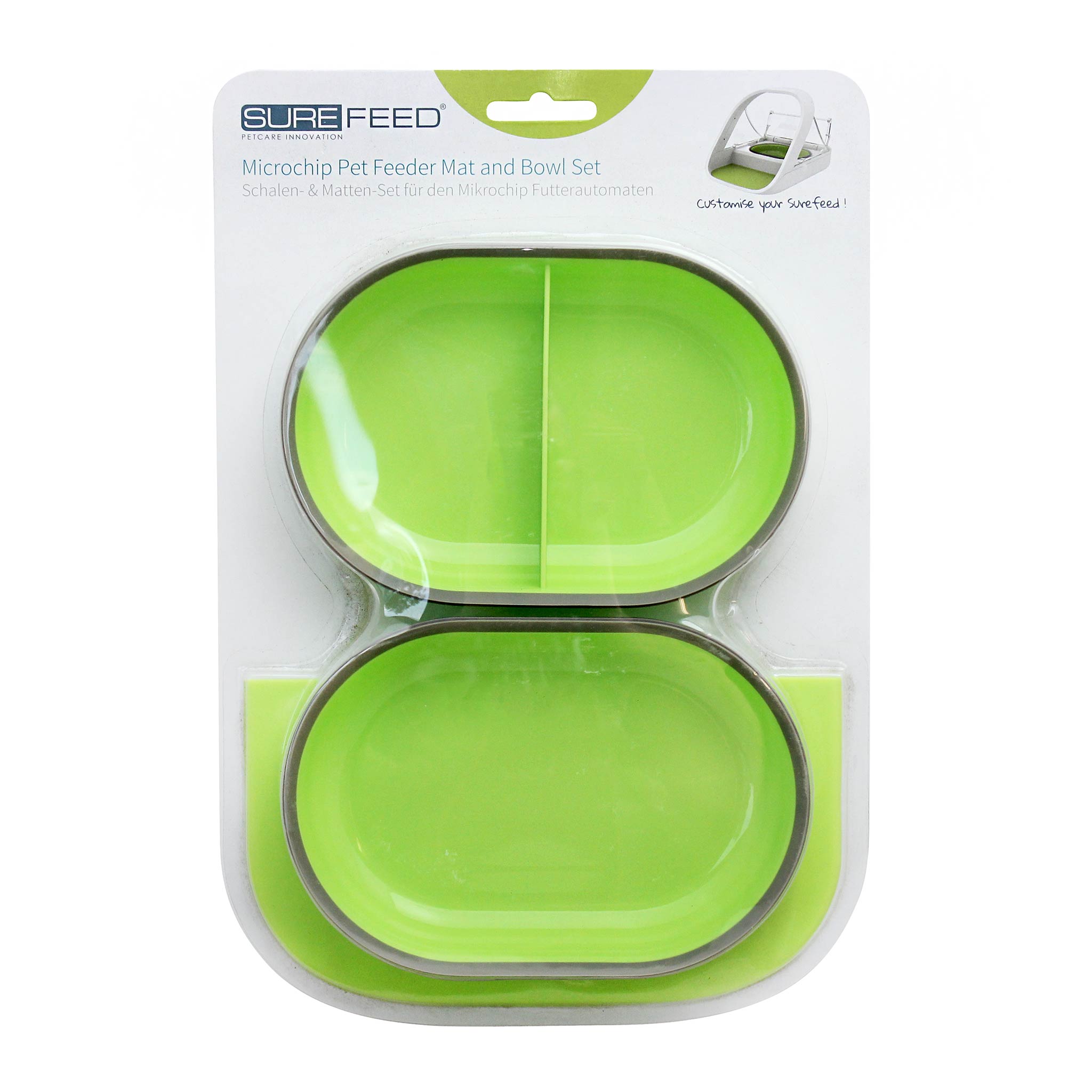 SureFeed Microchip Pet Feeder Mat and Bowl Set, Blue