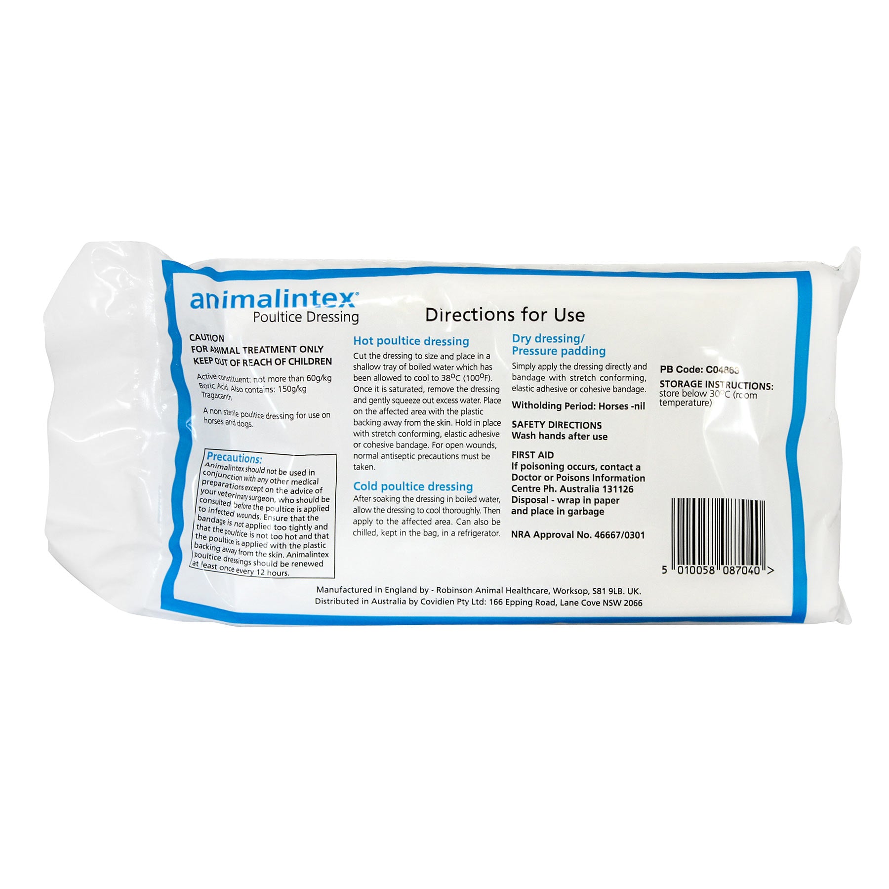 Just In - Animalintex Poultice Pads & Hoof Poultice
