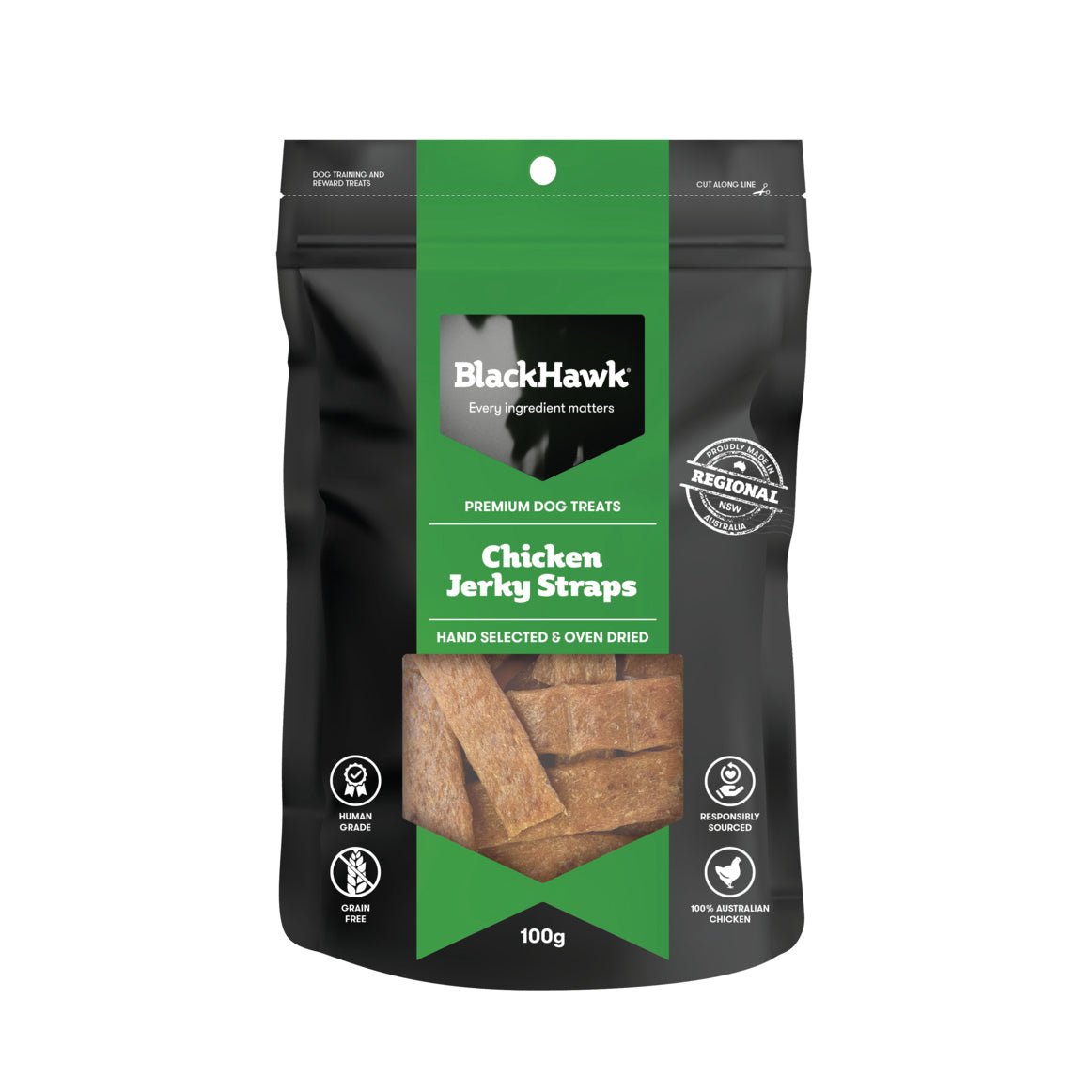 Black Hawk Chicken Jerky Dog Treats 100g