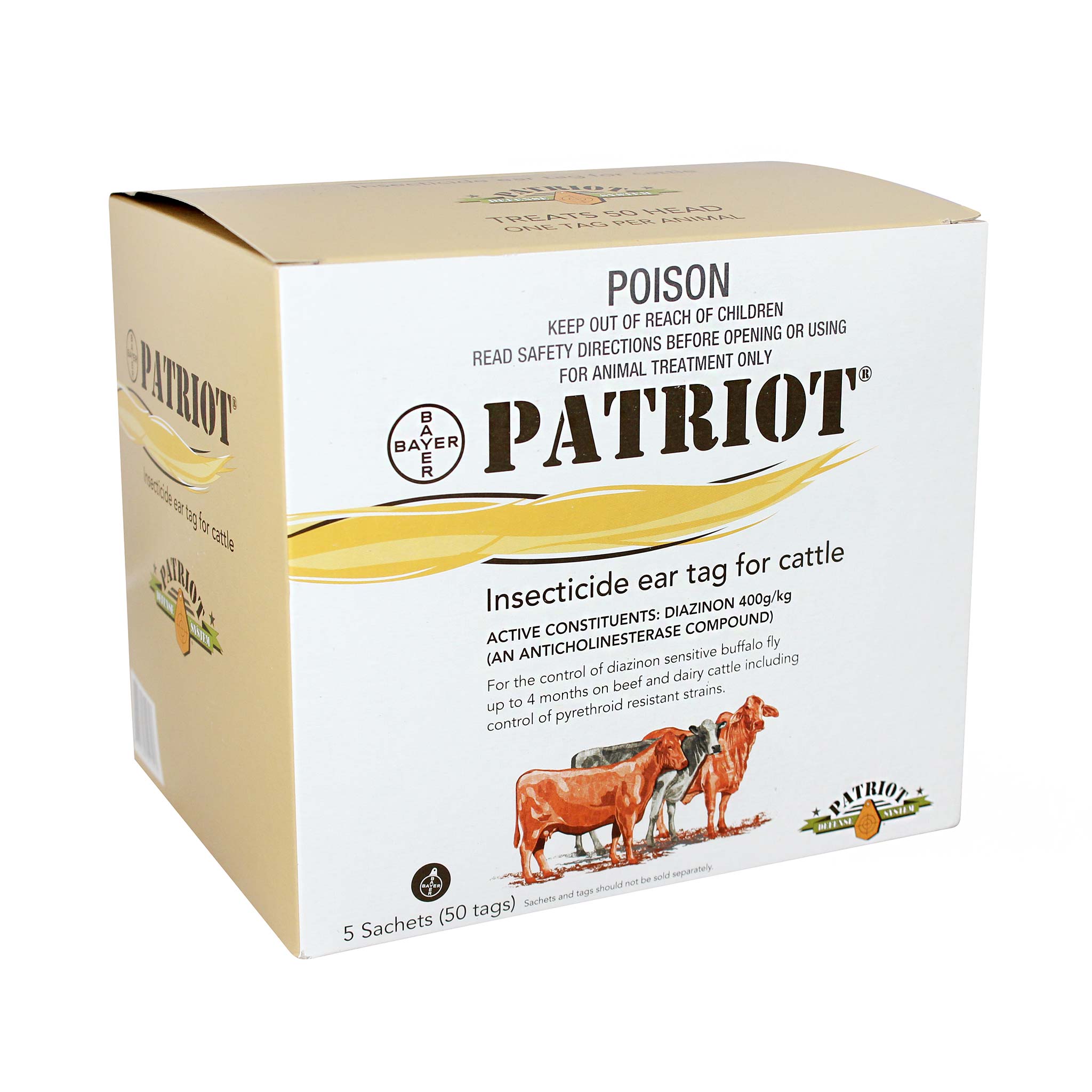 Patriot Insecticide Cattle Ear Tags 50's - vet-n-pet DIRECT
