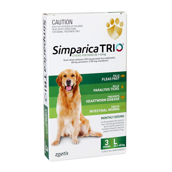 Simparica TRIO for Large Dogs 20.1-40kg | vet-n-pet DIRECT