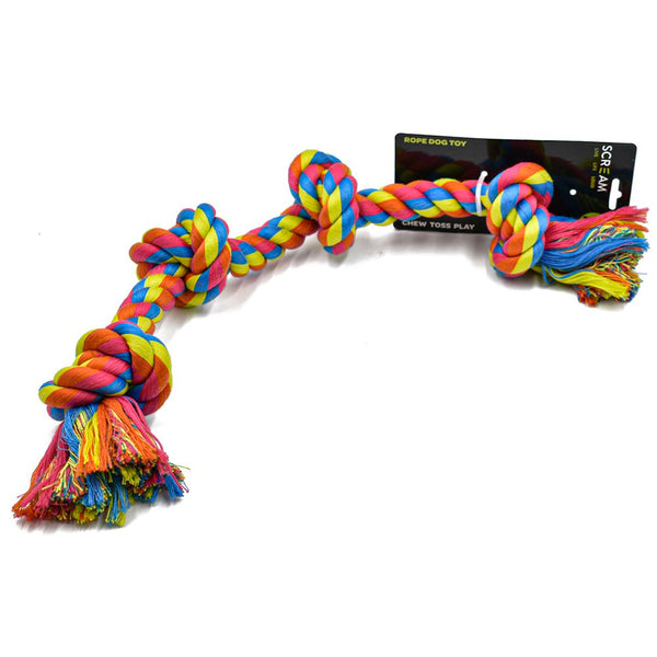 Scream 4-Knot Rope Dog Toy - 58cm - vet-n-pet DIRECT