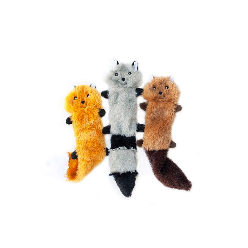 ZippyPaws Skinny Peltz Fox Racoon Squirrel 3 Pack vet n pet DIRECT