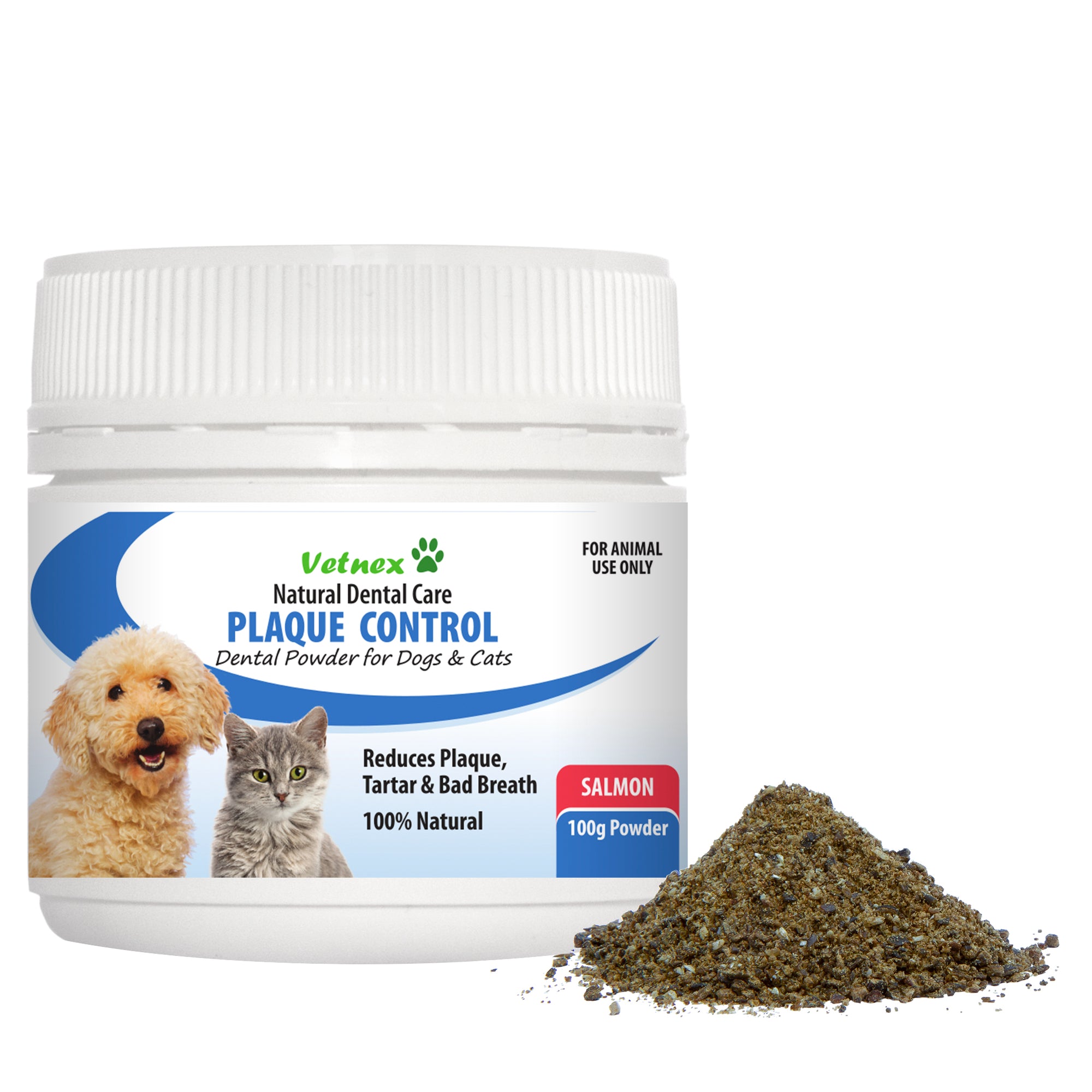 Vetnex Plaque Control Dental Powder for Dogs & Cats 100g - Salmon