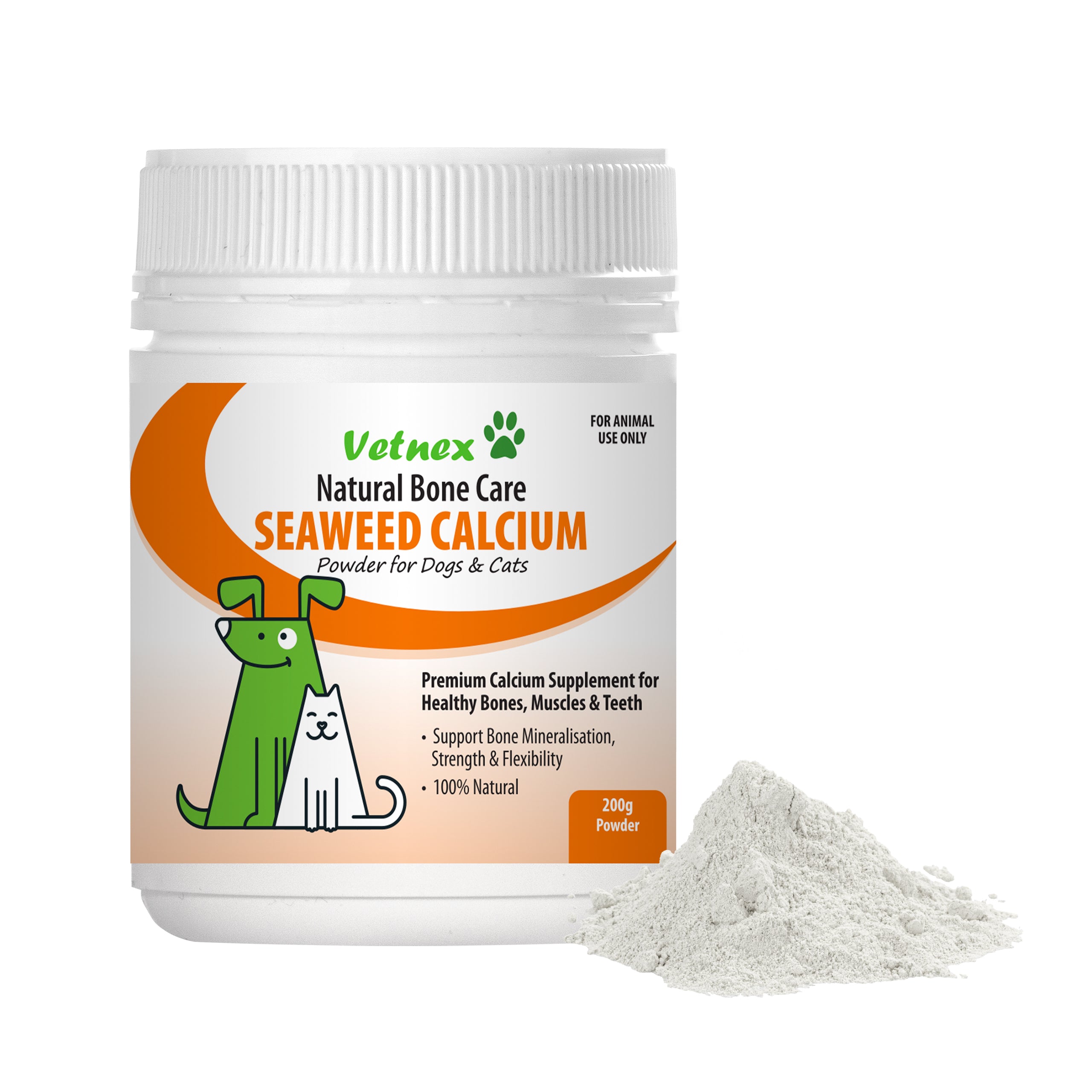 Vetnex Seaweed Calcium Powder for Dogs Cats 200g vet n pet